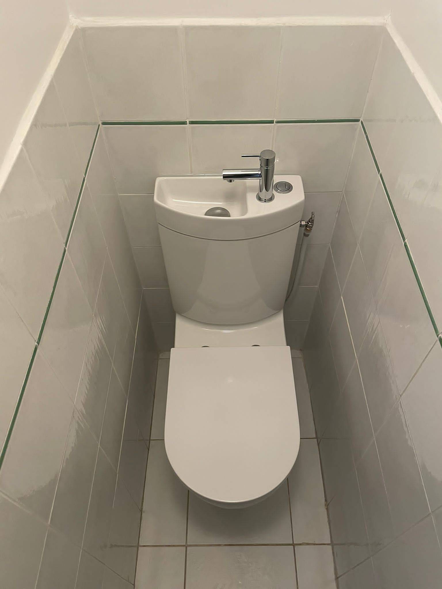 Pose WC avec lave-mains intégré